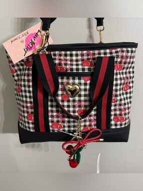 Luv Betsey by Betsey Johnson "LBaddie" Cherry Gingham Tote Bag